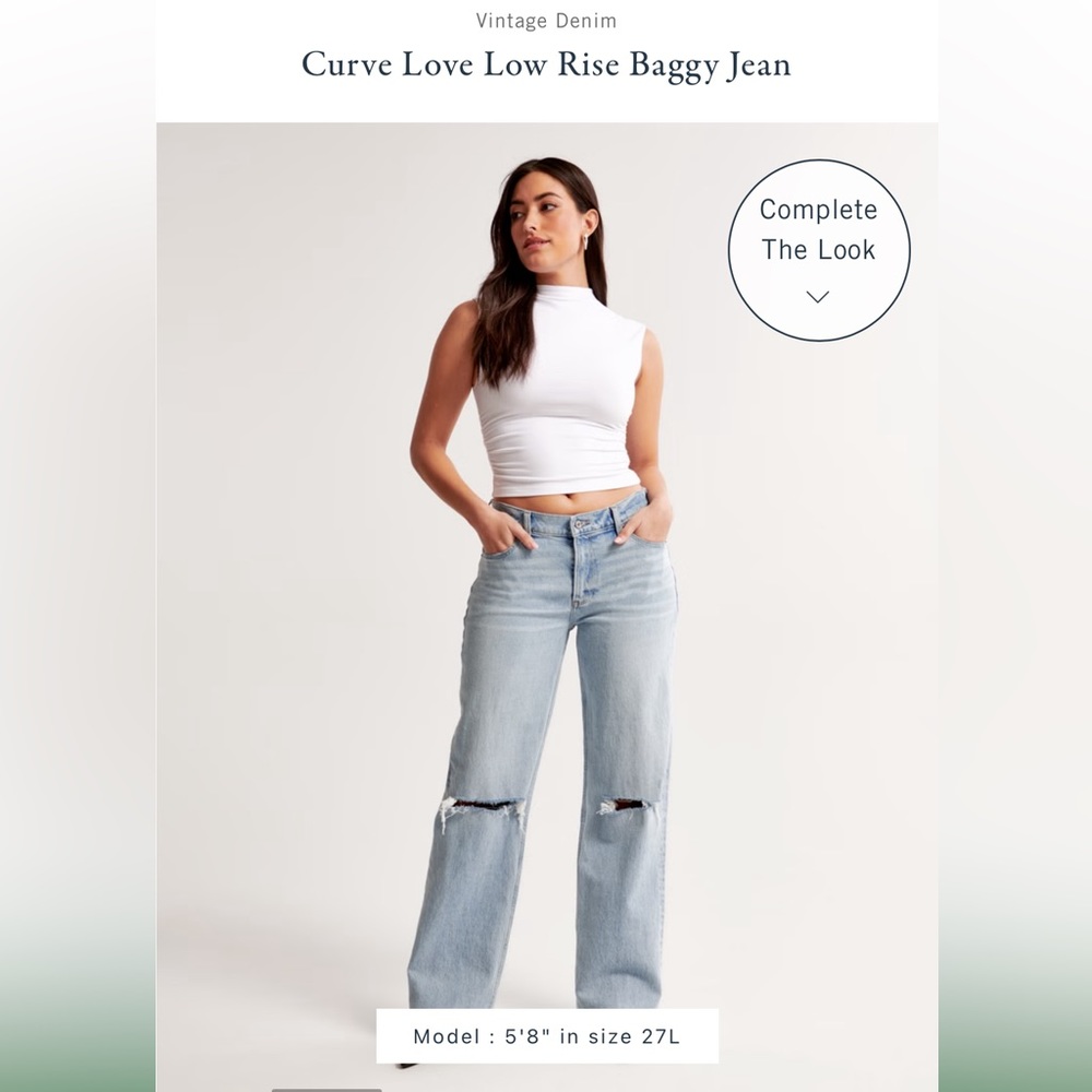 Abercrombie Curve Love Low Rise Baggy Jean - Picture 2 of 7